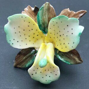 Blooming vintage orchid brooch by Cara China